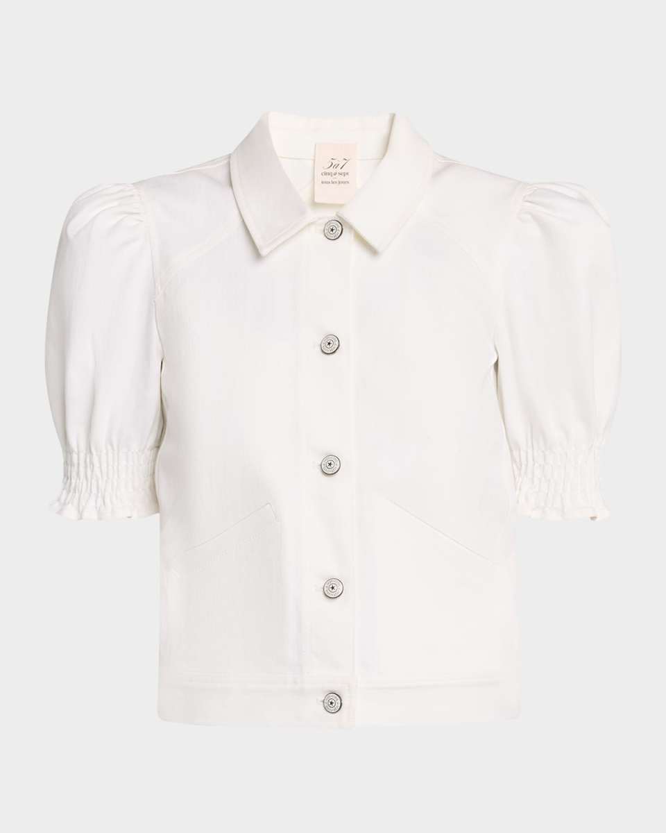 Roselyn Puff-Sleeve Denim Jacket